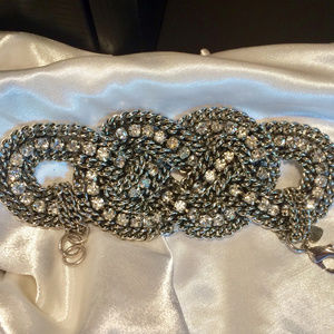 BE PARTY READY in a VINTAGE RHINESTONE/CHAIN BRACELET